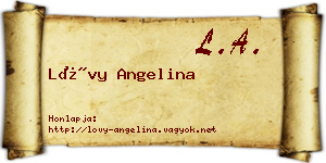 Lővy Angelina névjegykártya